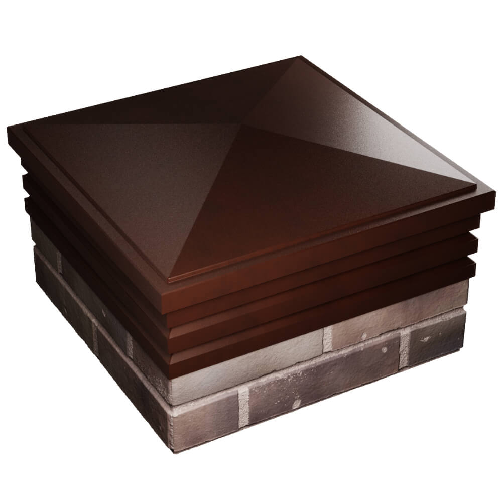 Колпак Zking Бона ХайТек Коричневый на столб 2х2 кирпича (513х513мм) в Твери фото