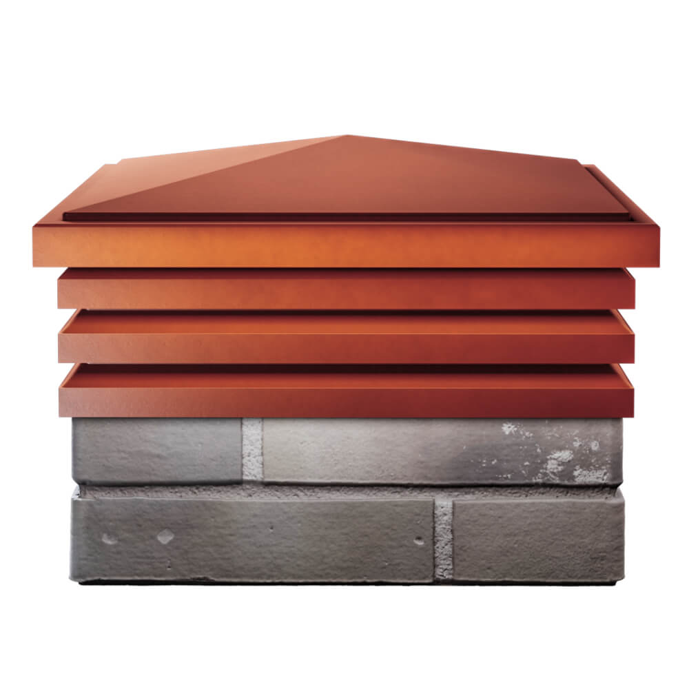 Колпак Zking Бона ХайТек Красный на столб 1.5х1.5 кирпича (385х385мм) Тверь фото