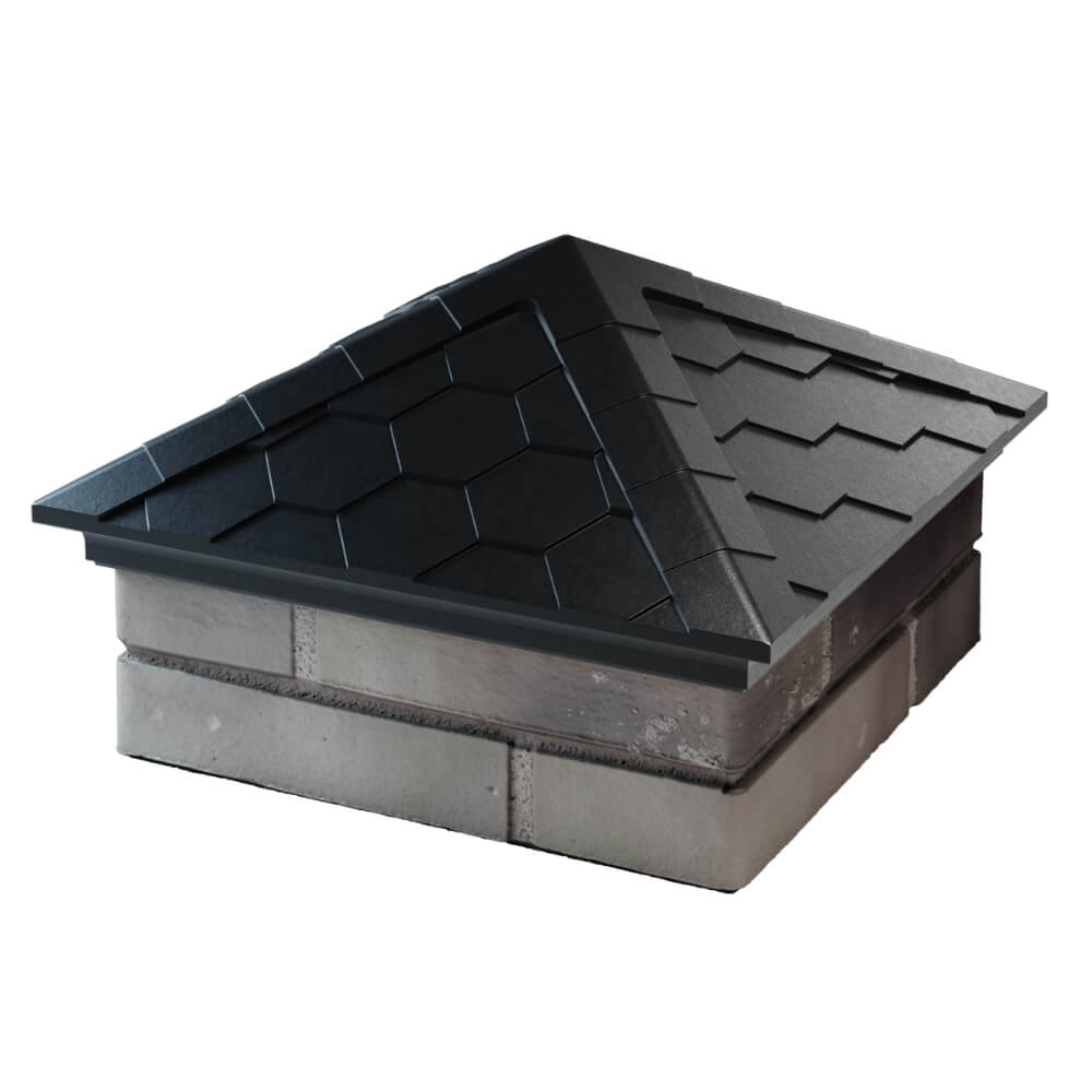 Колпак Zking Эверест Черный на столб 1.5х1.5 кирпича (390х390мм) в Твери фото