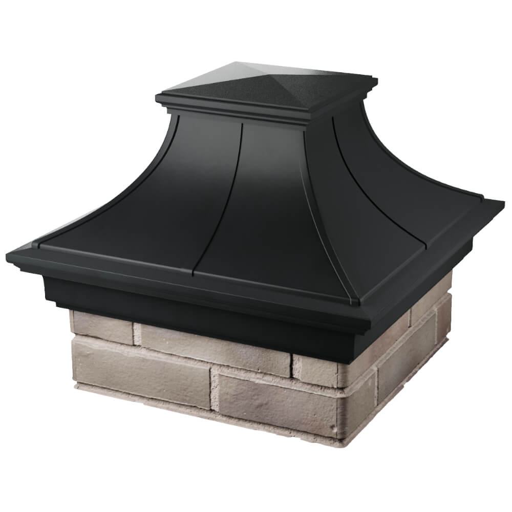 Колпак Zking Монблан Премиум Черный на столб 1.5х1.5 кирпича (385х385мм) в Твери фото