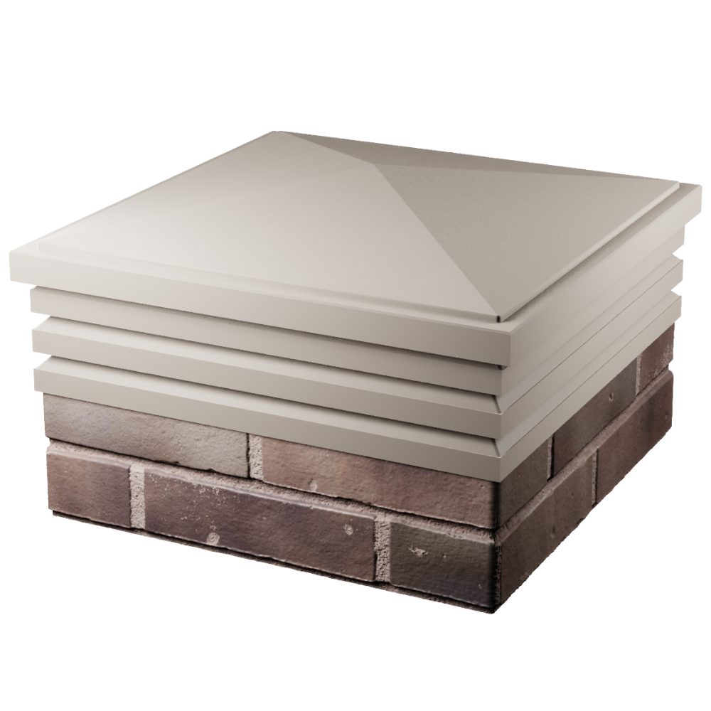 Колпак Zking Бона ХайТек Бежевый на столб 2х2 кирпича (513х513мм) в Твери фото