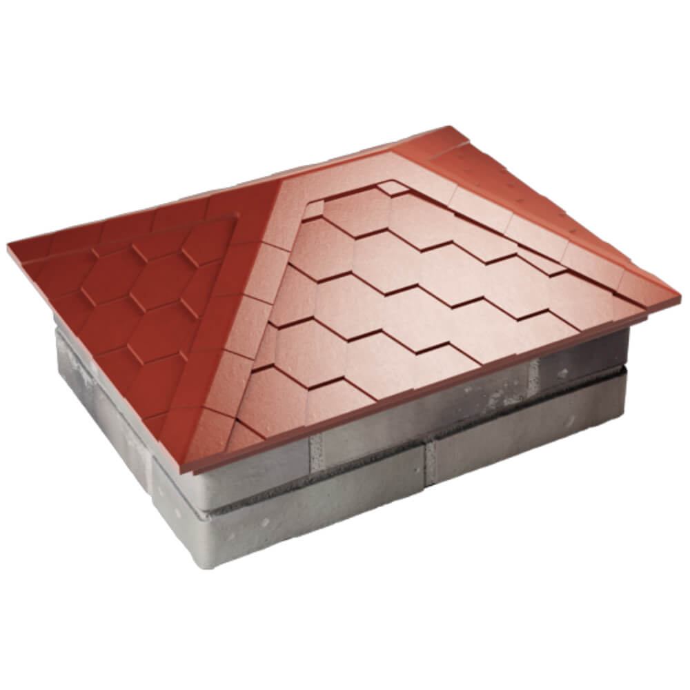 Колпак Zking Эверест Красный на столб 2х1.5 кирпича (520х390мм) Тверь фото