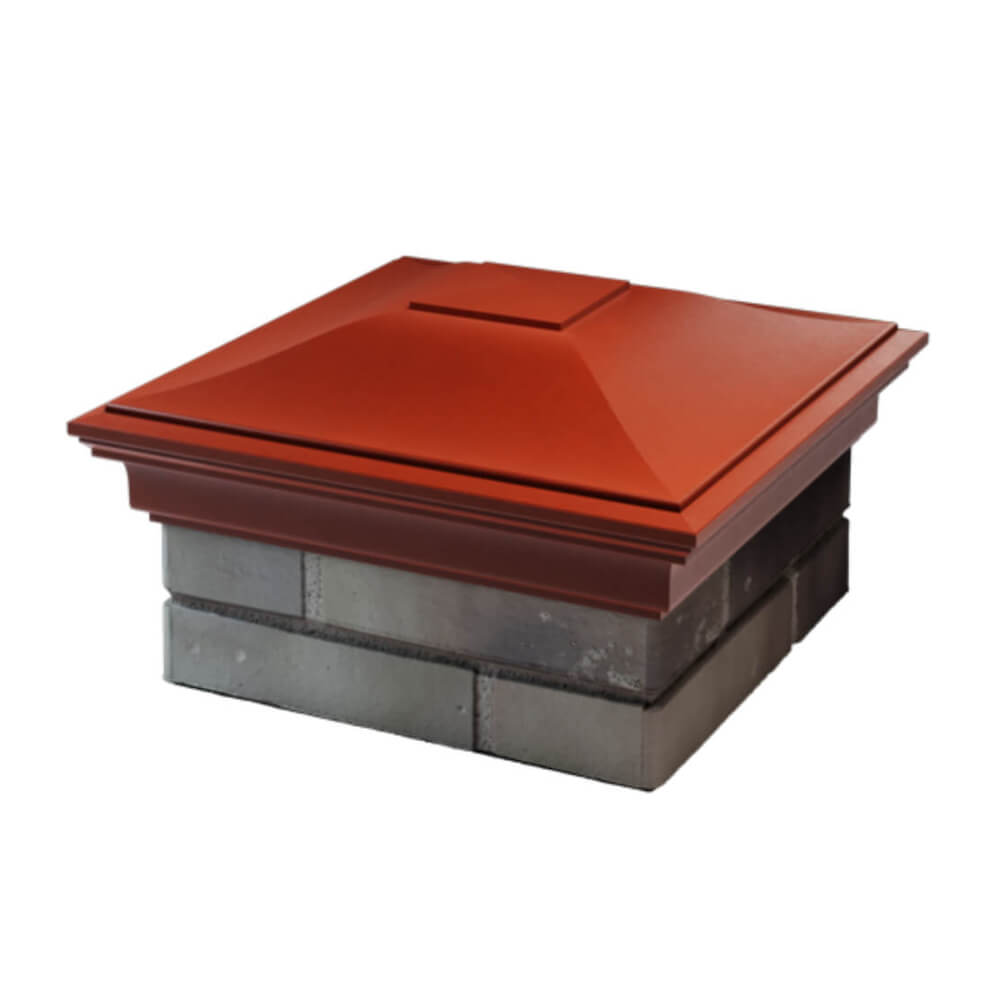 Колпак Zking Монблан Красный на столб 1.5х1.5 еврокирпича 0.7НФ (355х355мм) в Твери фото