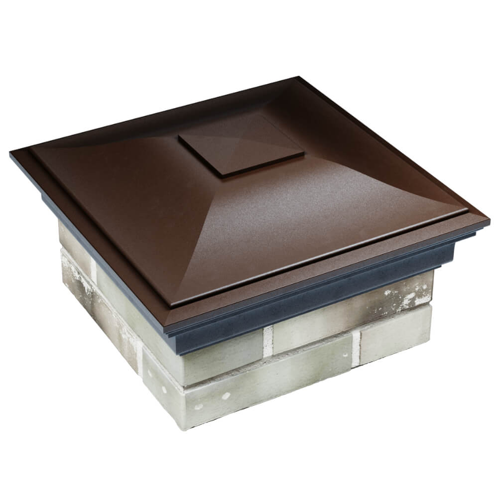 Колпак Zking Монблан Коричневый на столб 1.5х1.5 кирпича (385х385мм) в Твери фото