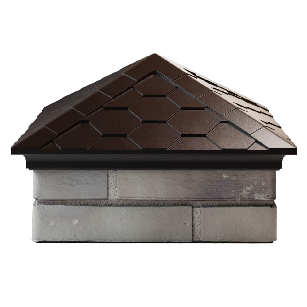 Колпак Zking Эверест Коричневый на столб 1.5х1.5 кирпича (390х390мм) Тверь фото