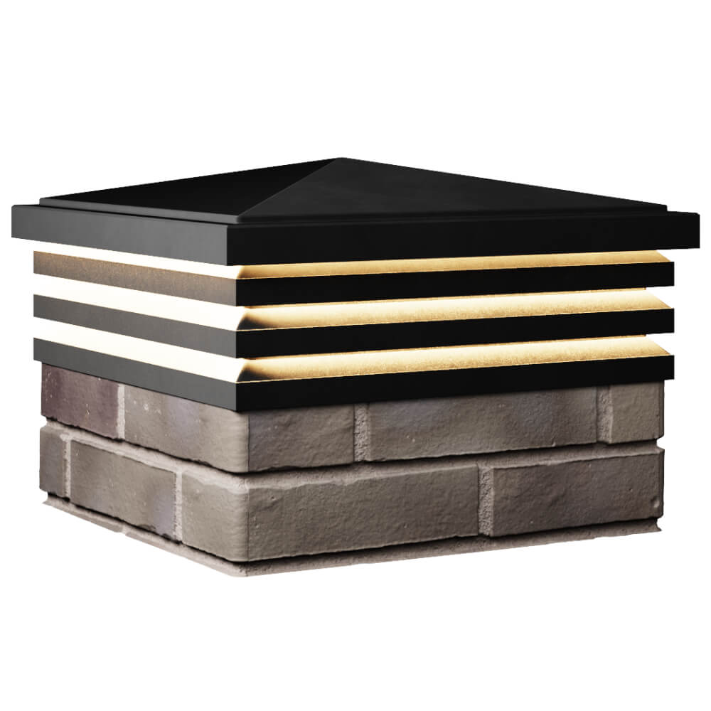 Колпак Zking Бона ХайТек Черный на столб 1.5х1.5 кирпича (385х385мм) с подсветкой в Твери фото