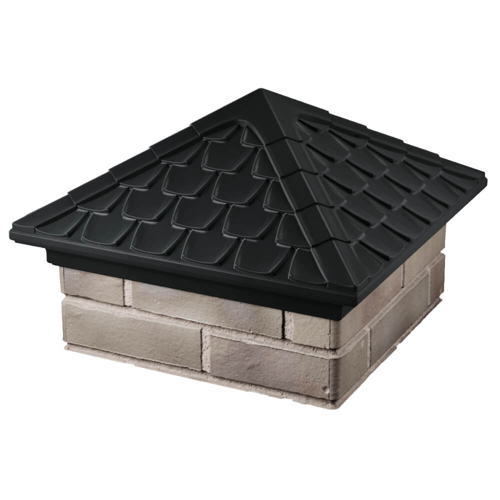 Колпак Zking Эльбрус Черный на столб 1.5х1.5 кирпича (385х385мм) в Твери фото