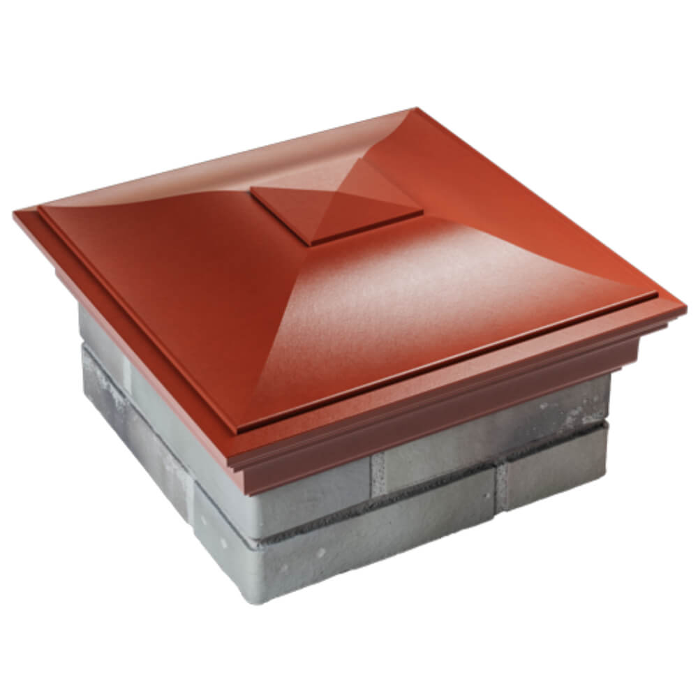 Колпак Zking Монблан Красный на столб 1.5х1.5 кирпича (385х385мм) в Твери фото