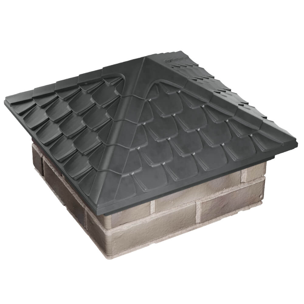 Колпак Zking Эльбрус Серый на столб 1.5х1.5 кирпича (385х385мм) в Твери фото