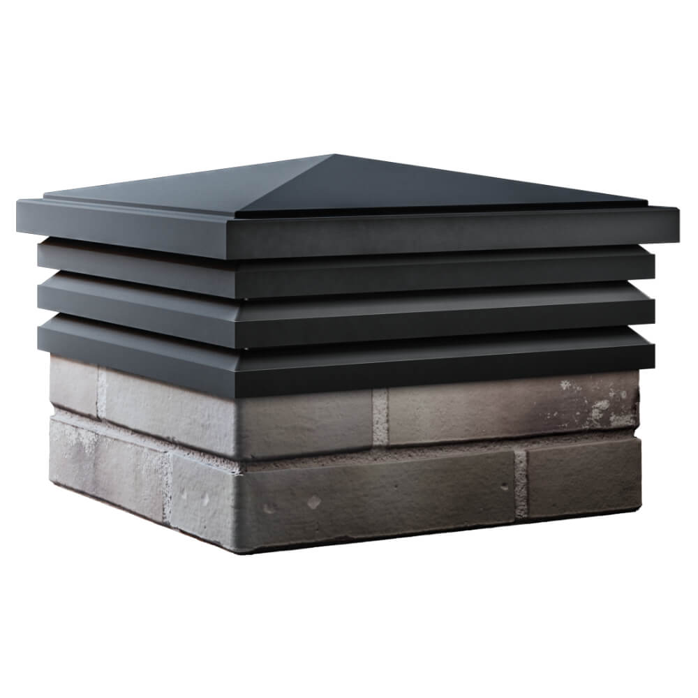 Колпак Zking Бона ХайТек Черный на столб 1.5х1.5 кирпича (385х385мм) в Твери фото