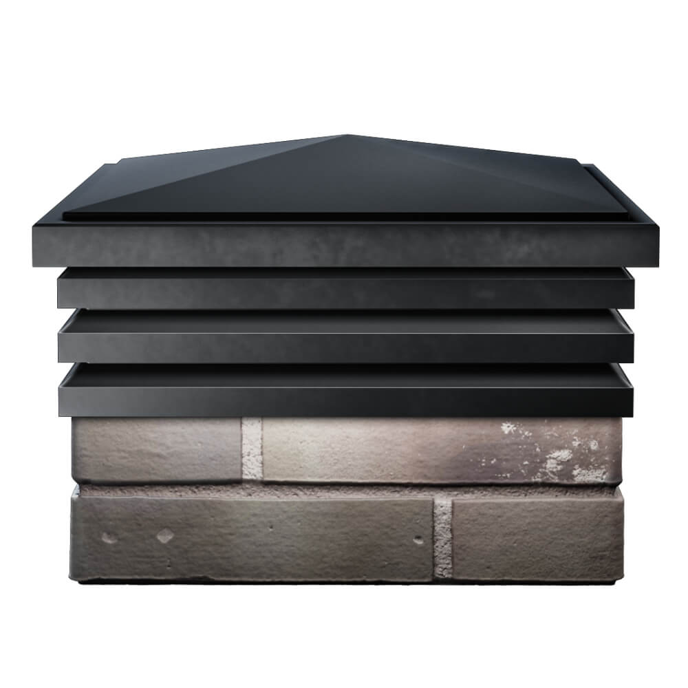 Колпак Zking Бона ХайТек Черный на столб 1.5х1.5 кирпича (385х385мм) Тверь фото