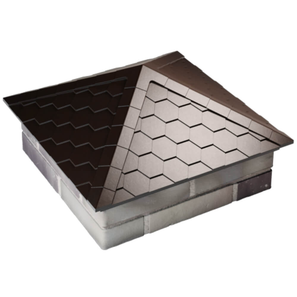 Колпак Zking Эверест Коричневый на столб 2х2 кирпича (535х535мм) Тверь фото