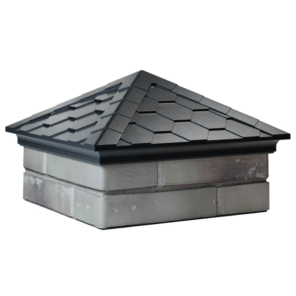 Колпак Zking Эверест Черный на столб 1.5х1.5 кирпича (390х390мм) в Твери фото