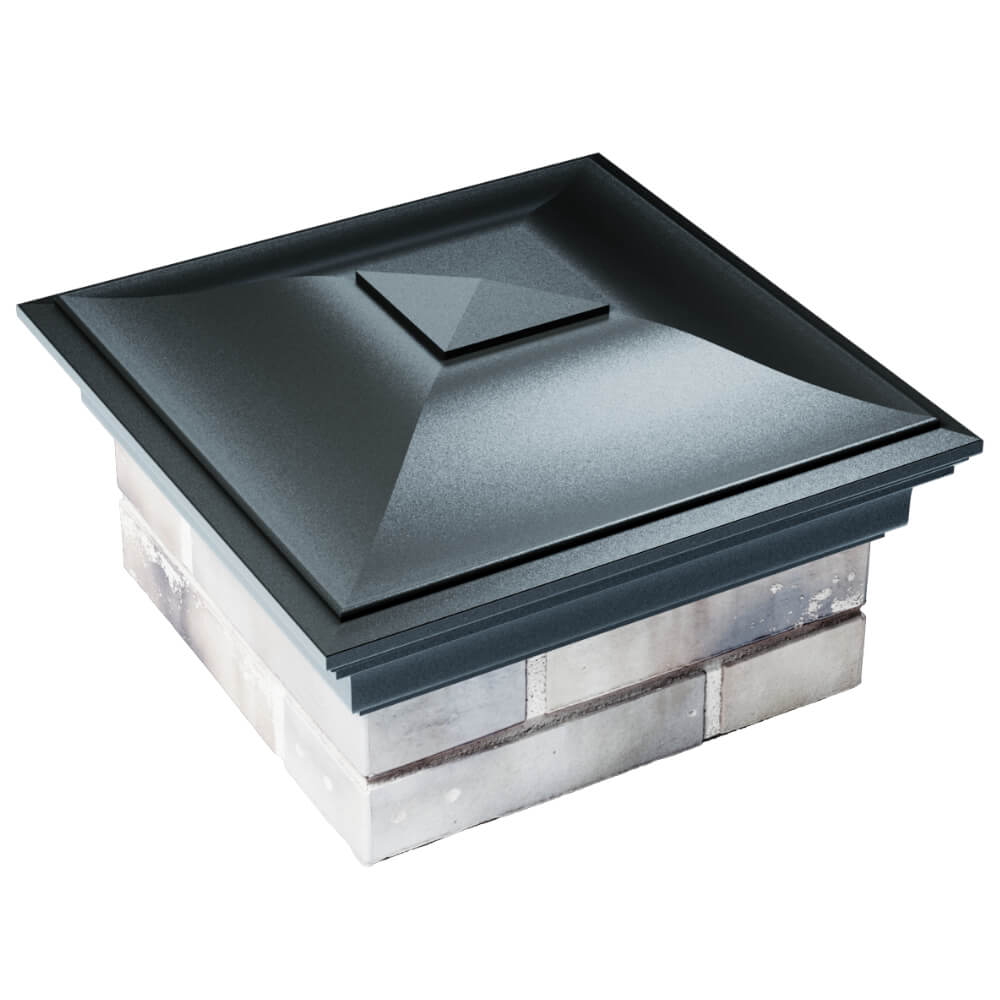 Колпак Zking Монблан Черный на столб 1.5х1.5 кирпича (385х385мм) в Твери фото