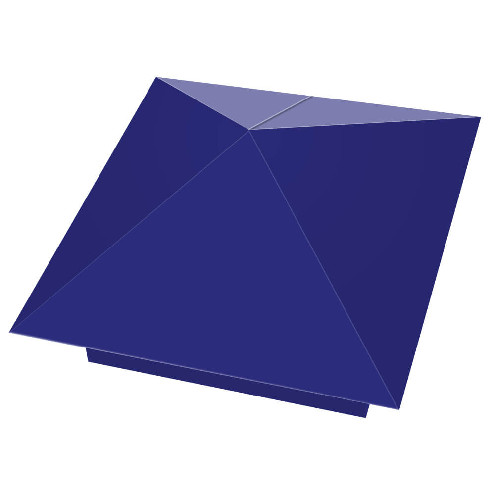 Колпак металлический 400х400мм RAL5002 Синий Ультрамарин заборный Тверь фото