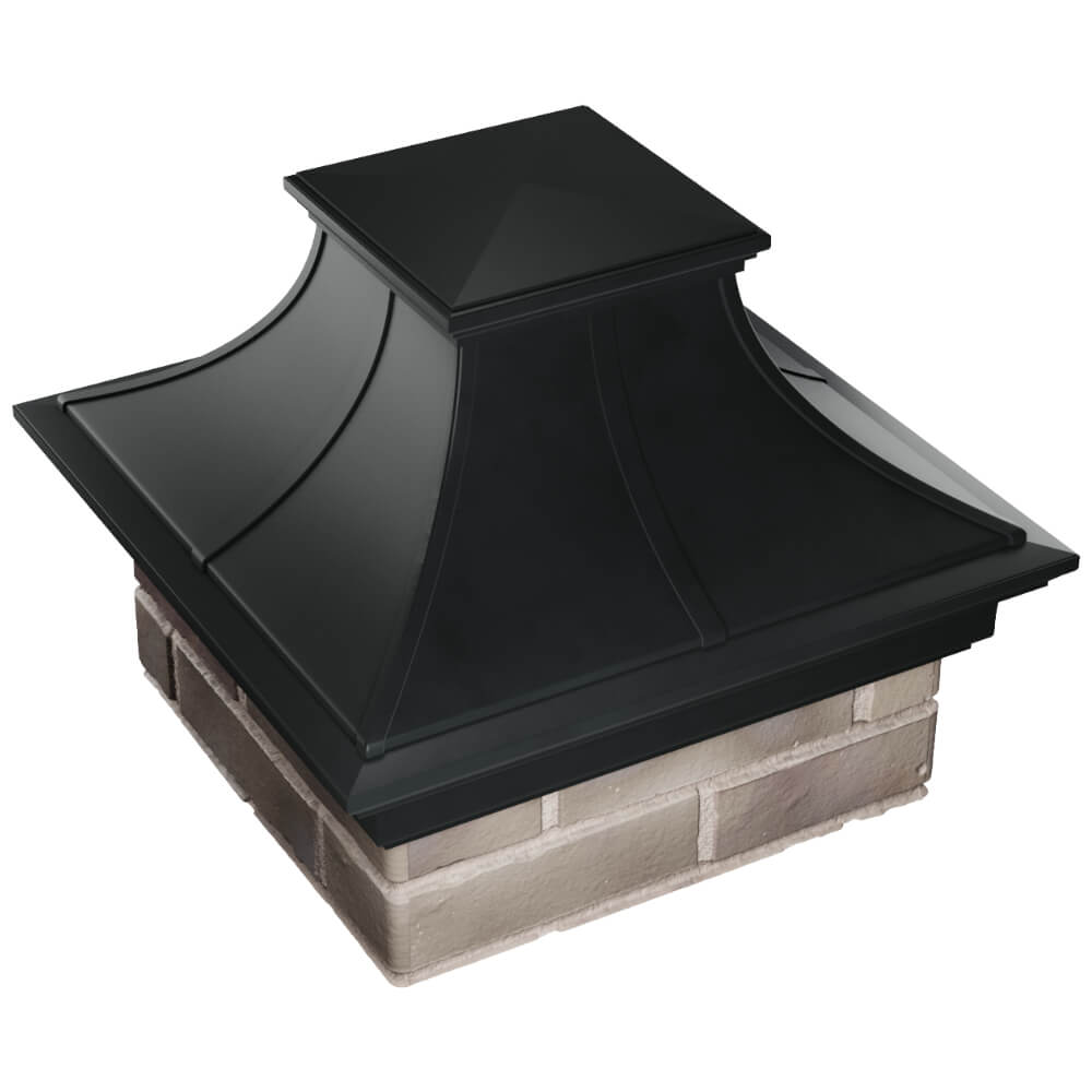 Колпак Zking Монблан Премиум Черный на столб 1.5х1.5 кирпича (385х385мм) в Твери фото