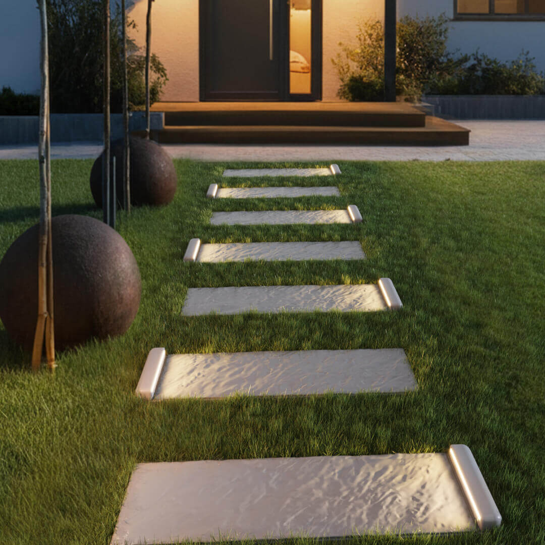 LED Светильник для шаговой плиты STONE Светлая Галька 330х75х98мм в Твери фото