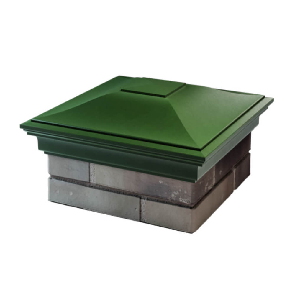 Колпак Zking Монблан Зеленый на столб 1.5х1.5 еврокирпича 0.7НФ (355х355мм) в Твери фото