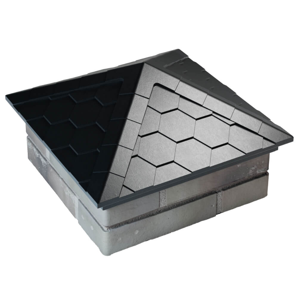 Колпак Zking Эверест Черный на столб 1.5х1.5 кирпича (390х390мм) в Твери фото