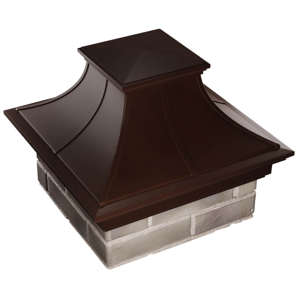 Колпак Zking Монблан Премиум Коричневый на столб 1.5х1.5 кирпича (385х385мм) в Твери фото