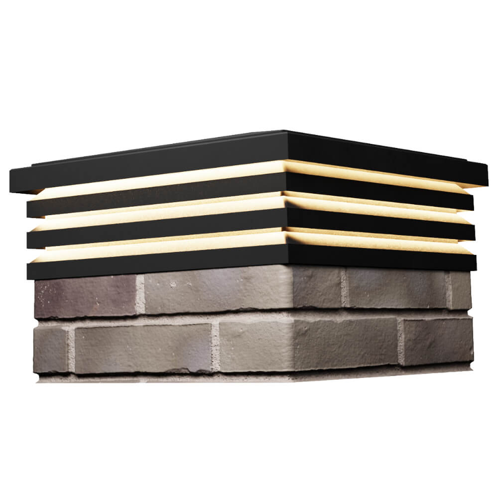 Колпак Zking Бона ХайТек Черный на столб 1.5х1.5 кирпича (385х385мм) с подсветкой в Твери фото