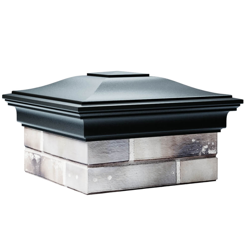 Колпак Zking Монблан Черный на столб 1.5х1.5 кирпича (385х385мм) в Твери фото