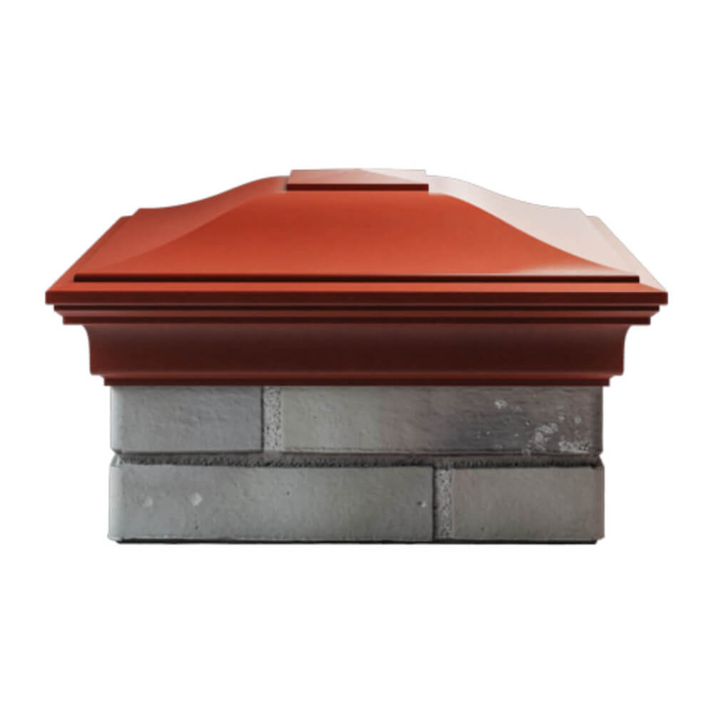 Колпак Zking Монблан Красный на столб 1.5х1.5 еврокирпича 0.7НФ (355х355мм) Тверь фото