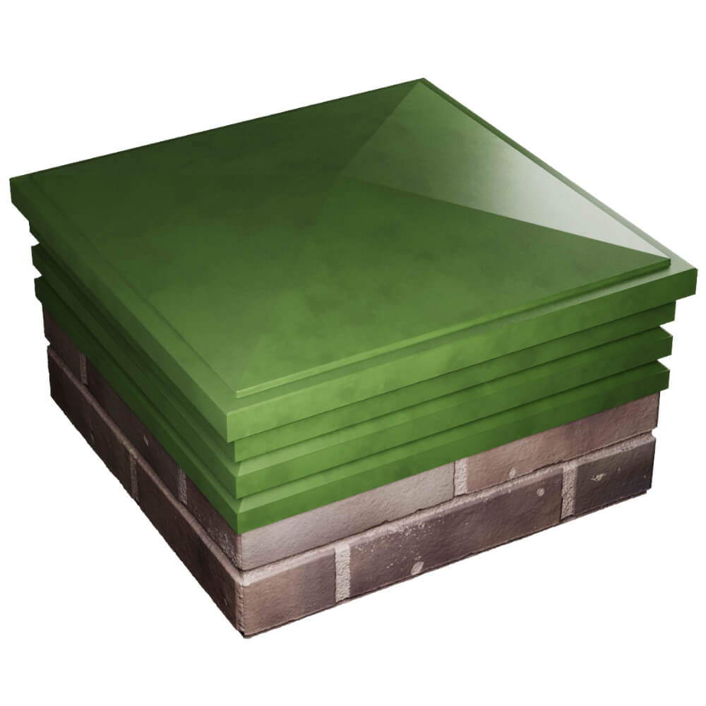 Колпак Zking Бона ХайТек Зеленый на столб 2х2 кирпича (513х513мм) в Твери фото