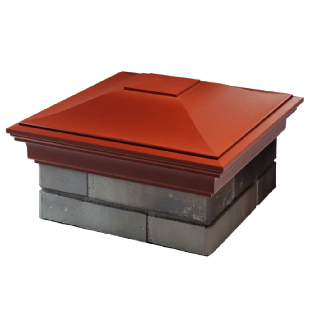 Колпак Zking Монблан Красный на столб 1.5х1.5 кирпича (385х385мм) в Твери фото