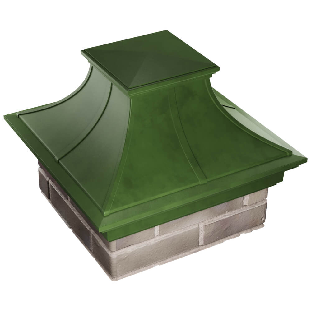 Колпак Zking Монблан Премиум Зеленый на столб 1.5х1.5 кирпича (385х385мм) в Твери фото