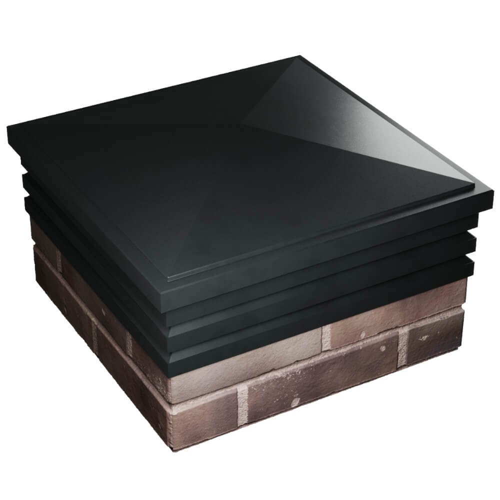 Колпак Zking Бона ХайТек Черный на столб 2х2 кирпича (513х513мм) в Твери фото