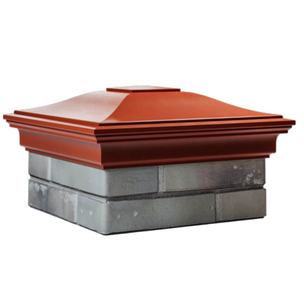 Колпак Zking Монблан Красный на столб 1.5х1.5 кирпича (385х385мм) в Твери фото