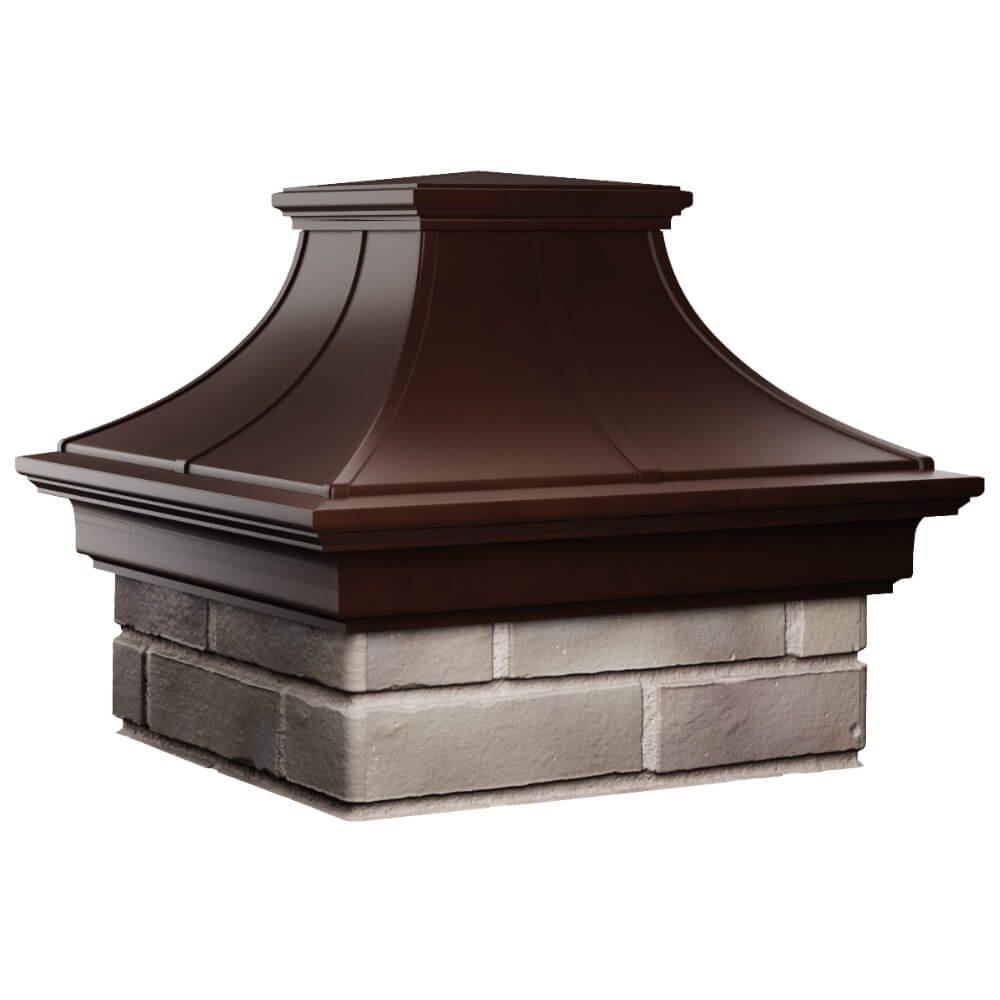 Колпак Zking Монблан Премиум Коричневый на столб 1.5х1.5 кирпича (385х385мм) в Твери фото