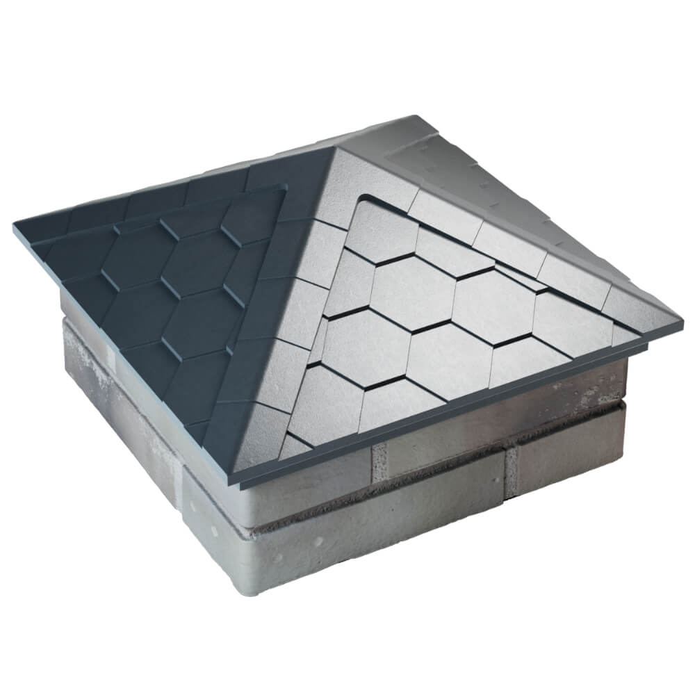 Колпак Zking Эверест Серый на столб 1.5х1.5 кирпича (390х390мм) в Твери фото