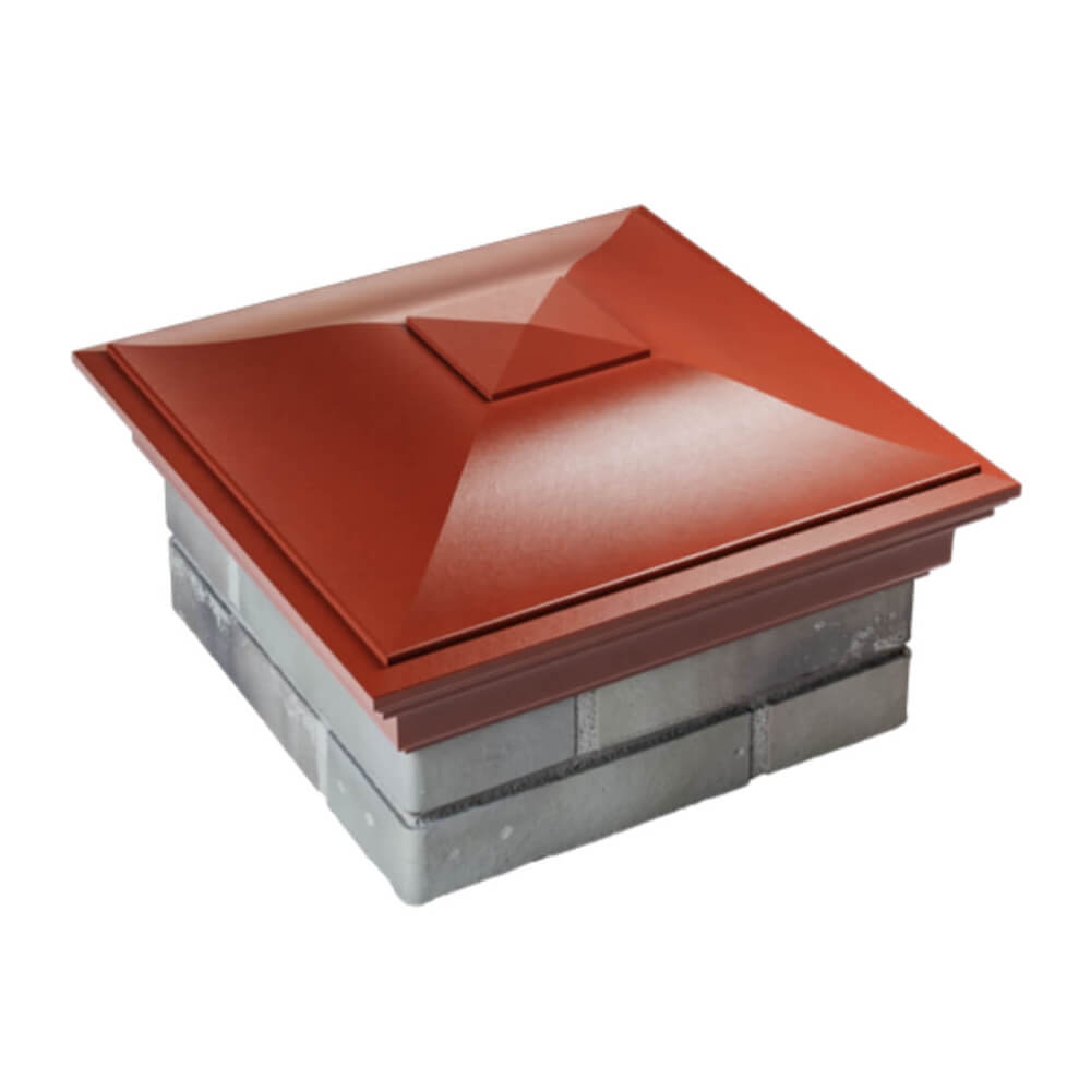 Колпак Zking Монблан Красный на столб 1.5х1.5 еврокирпича 0.7НФ (355х355мм) в Твери фото