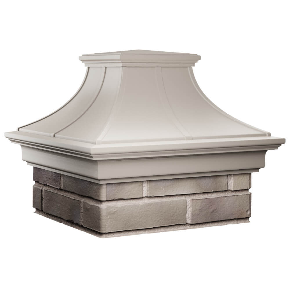 Колпак Zking Монблан Премиум Бежевый на столб 1.5х1.5 кирпича (385х385мм) в Твери фото