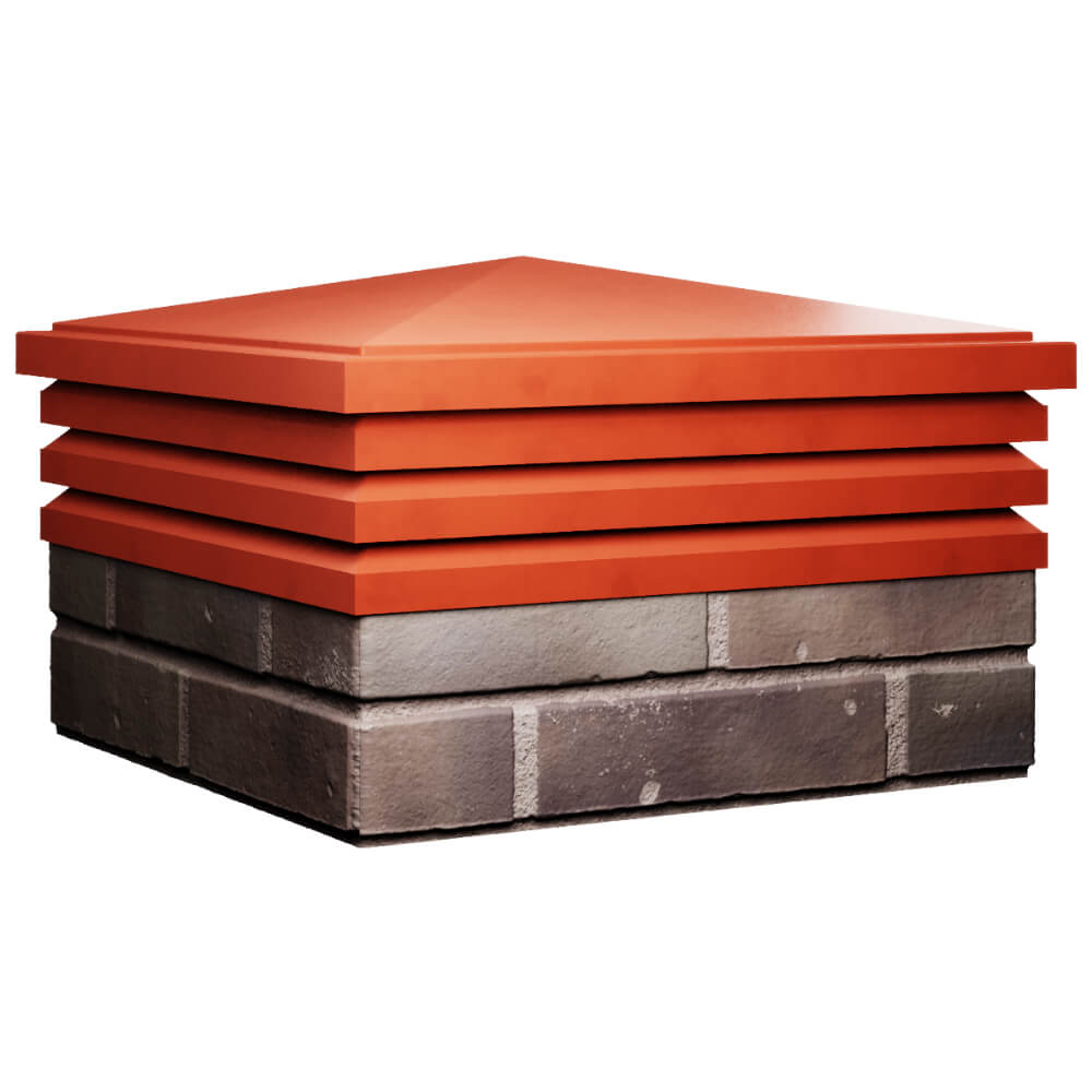 Колпак Zking Бона ХайТек Красный на столб 2х2 кирпича (513х513мм) в Твери фото