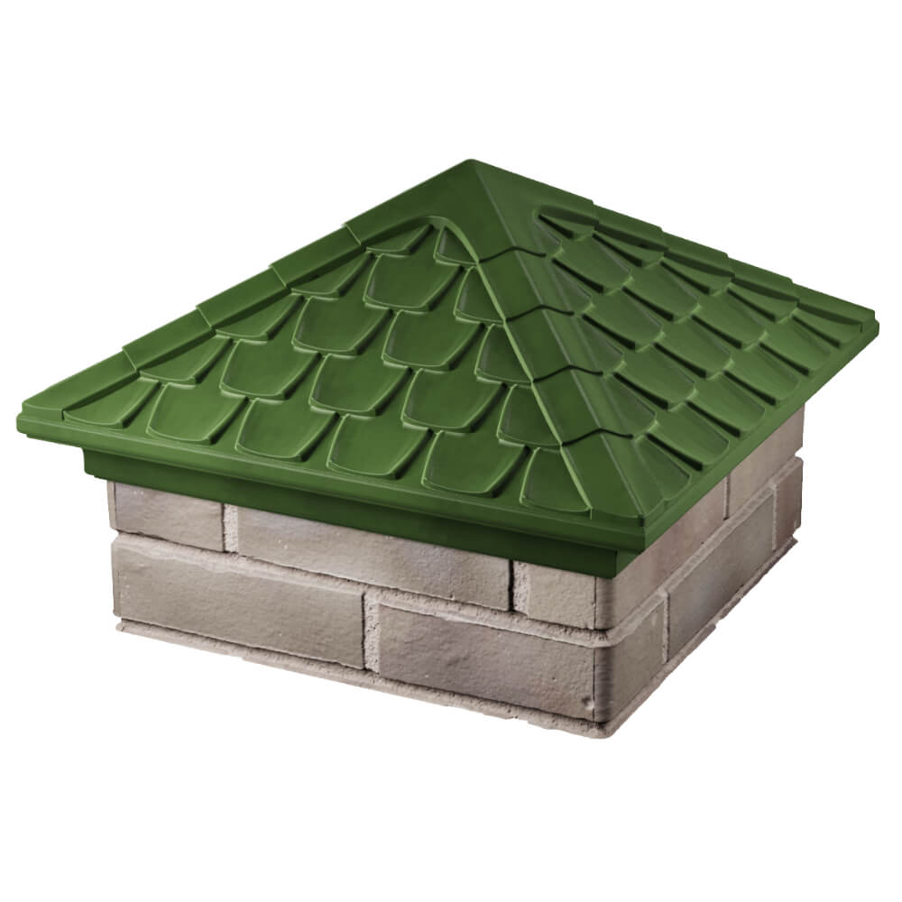 Колпак Zking Эльбрус Зеленый на столб 1.5х1.5 кирпича (385х385мм) в Твери фото