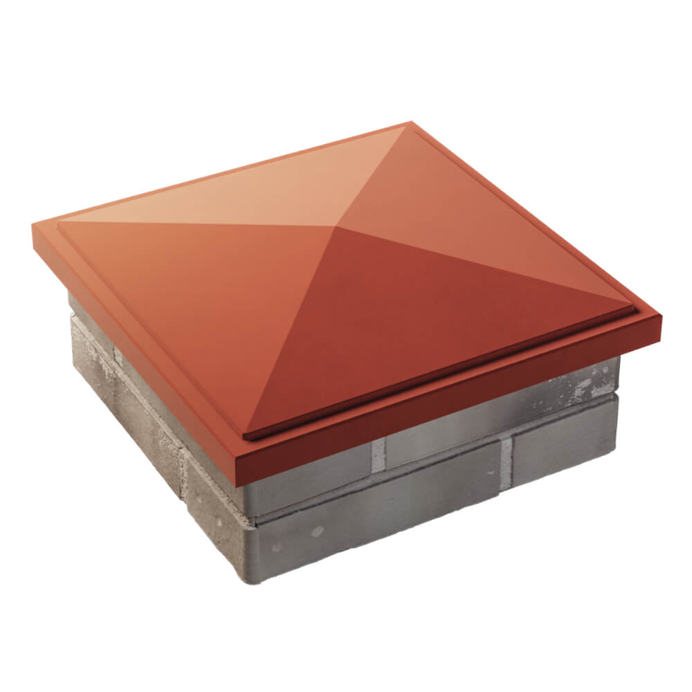 Колпак Zking БонаМоно Красный на столб 1.5х1.5 кирпича (385х385, 400х400мм) в Твери фото