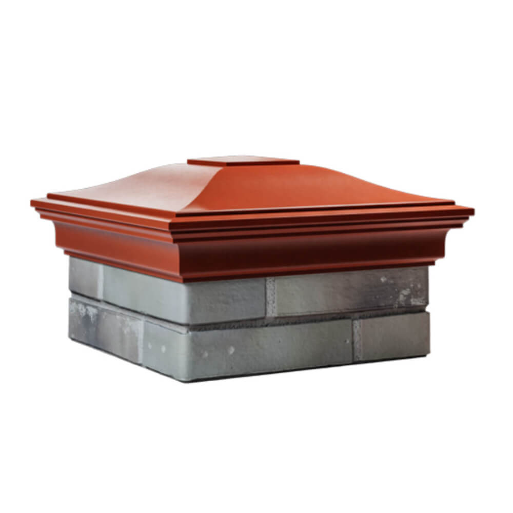 Колпак Zking Монблан Красный на столб 1.5х1.5 еврокирпича 0.7НФ (355х355мм) в Твери фото