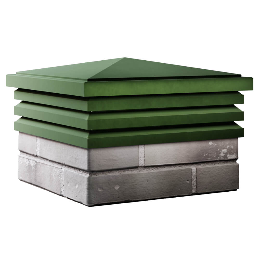 Колпак Zking Бона ХайТек Зеленый на столб 1.5х1.5 кирпича (385х385мм) в Твери фото