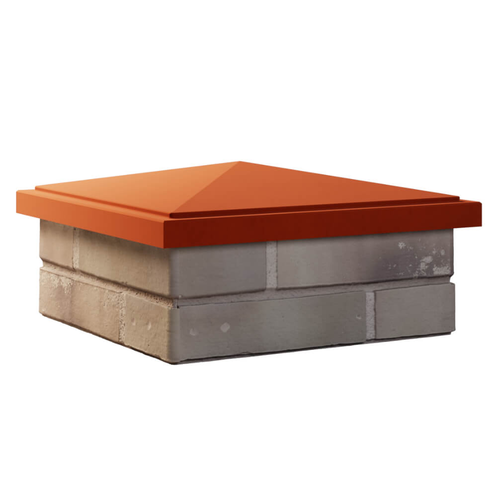 Колпак Zking БонаМоно Красный на столб 1.5х1.5 кирпича (385х385, 400х400мм) в Твери фото