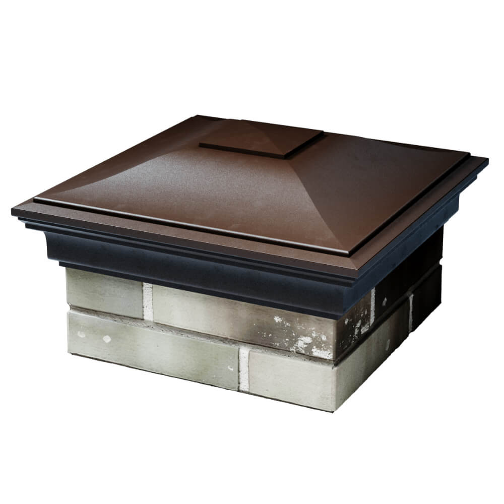 Колпак Zking Монблан Коричневый на столб 1.5х1.5 кирпича (385х385мм) в Твери фото