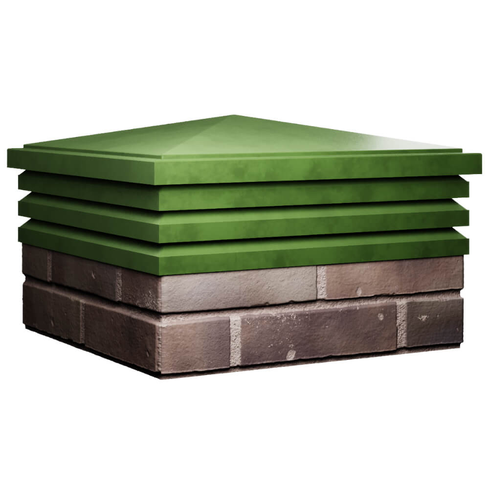 Колпак Zking Бона ХайТек Зеленый на столб 2х2 кирпича (513х513мм) в Твери фото