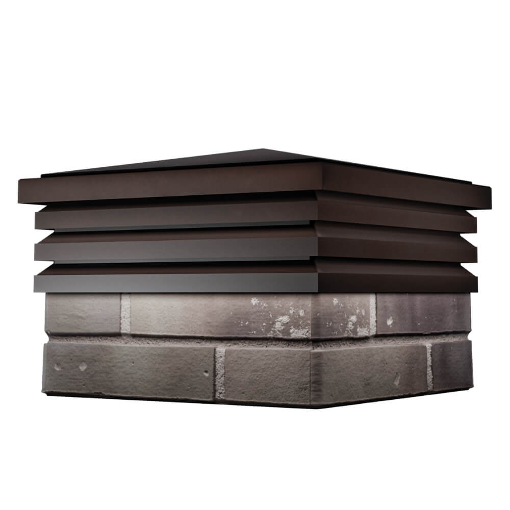 Колпак Zking Бона ХайТек Коричневый на столб 1.5х1.5 кирпича (385х385мм) в Твери фото