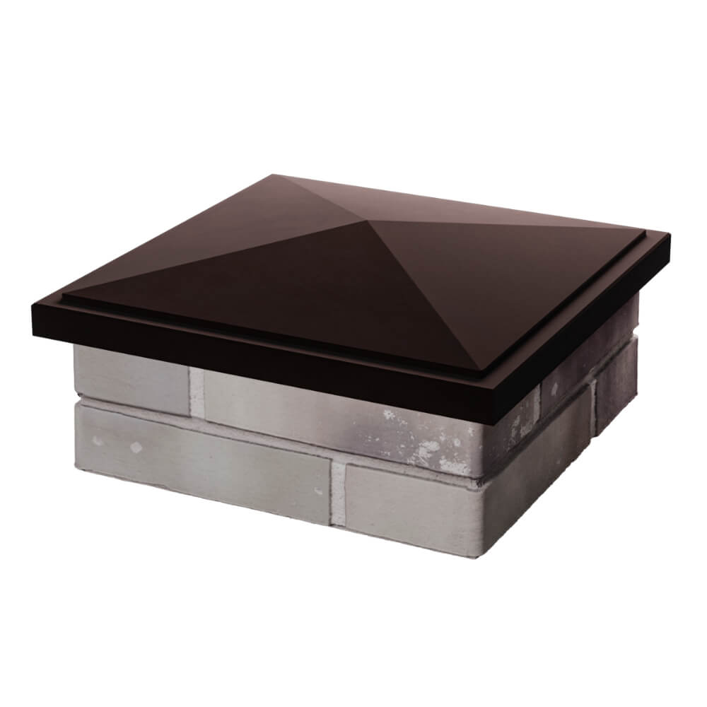 Колпак Zking БонаМоно Коричневый на столб 1.5х1.5 кирпича (385х385, 400х400мм) в Твери фото