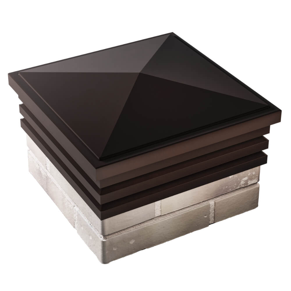 Колпак Zking Бона ХайТек Коричневый на столб 1.5х1.5 кирпича (385х385мм) в Твери фото