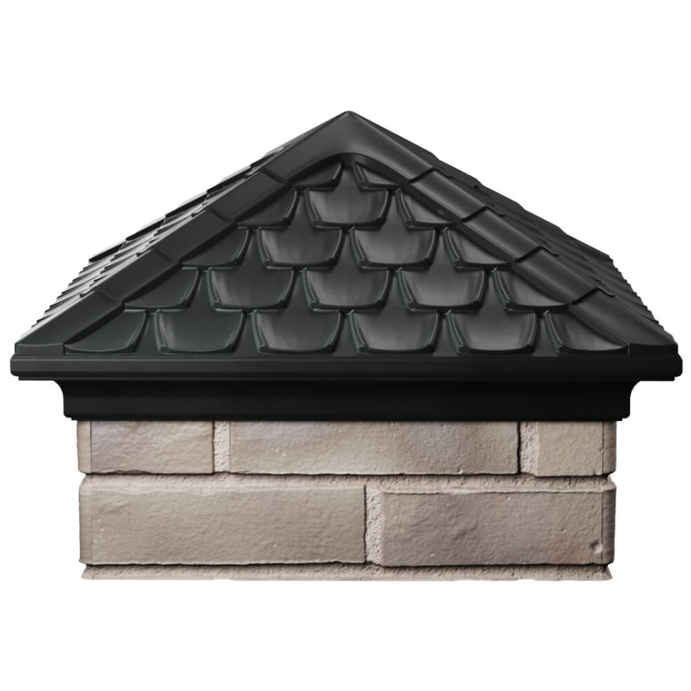 Колпак Zking Эльбрус Черный на столб 1.5х1.5 кирпича (385х385мм) Тверь фото