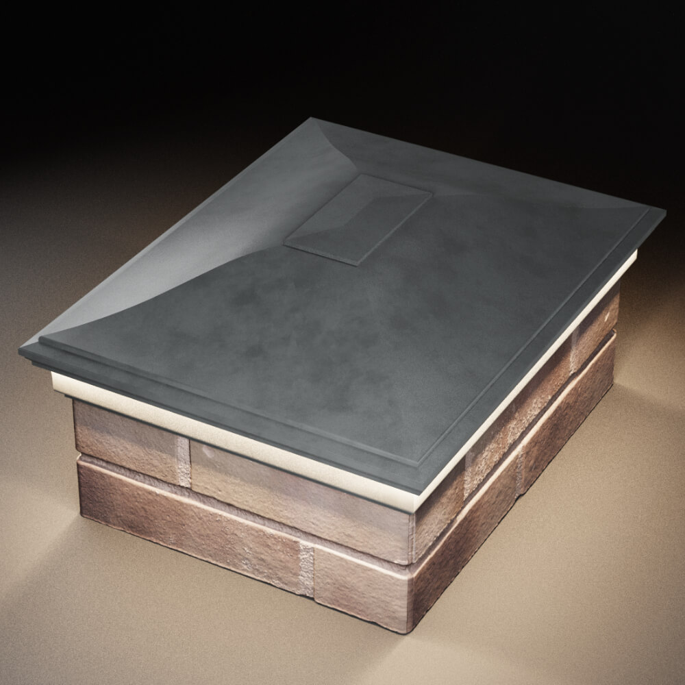 Колпак Zking Монблан Серый на столб 2х1.5 кирпича (515х385мм) c подсветкой в Твери фото