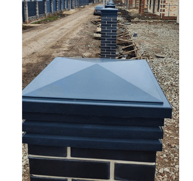 Колпак Zking Бона ХайТек Серый на столб 1.5х1.5 кирпича (385х385мм) в Твери фото